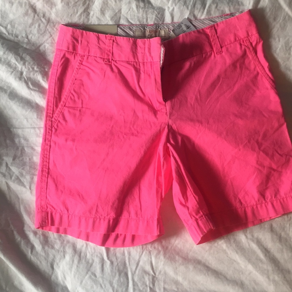Pink J. Crew 7” shorts New with Tags